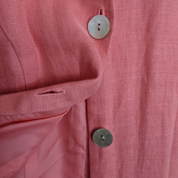 Vintage Rebecca Thomas Pink Linen Maxi Dress - 10 - Picture 2 of 5